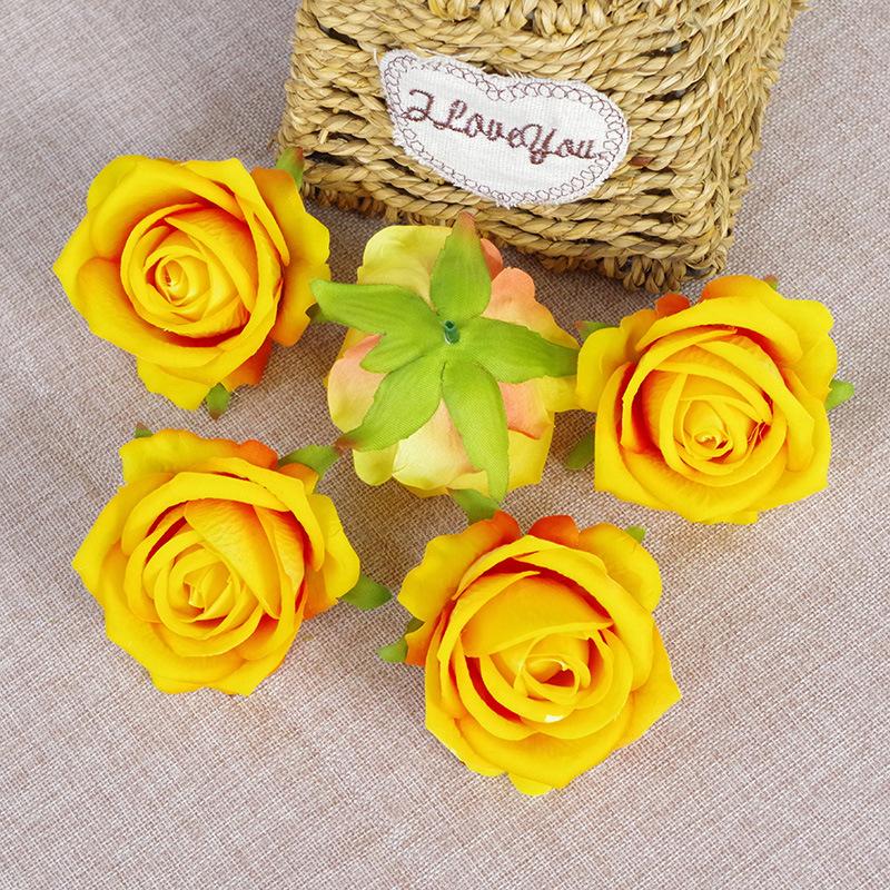 5/10pcs 7cm Artificial Rose Flowers Head For Wedding Home Decoration Fake Flowers Rose Head DIY Wreath Supplies