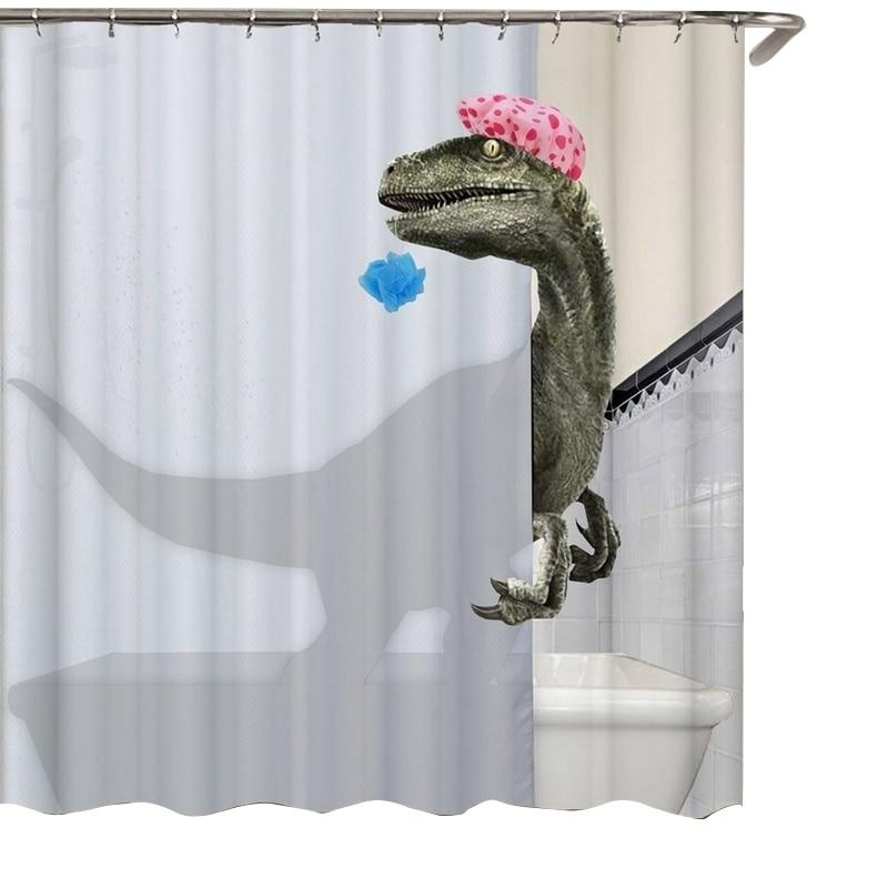 Cute Dinosaur Printed Shower Curtain Waterproof Bath Curtain Bathroom Shower Accessories Shower Curtain | Shower Curtain (180x180cm)