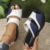 Fashion Mix Color Chunky Platform Sandals Women 2025 Summer Comfort Thick Sole Beach Slippers Woman Casual Peep Toe Wedge Slides Sandals