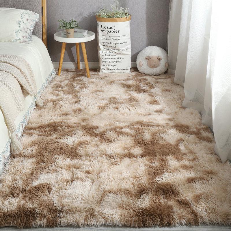 Colorful Tie-Dye Long-Haired Carpet: Bedroom Floor Mat, Doormat, Foot Mat, or Cat Mat Blanket