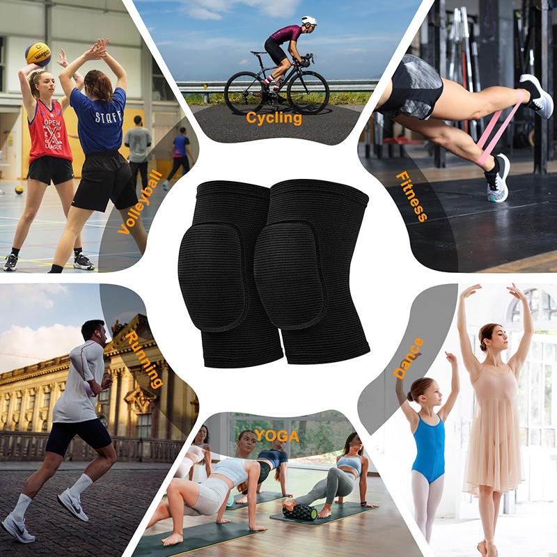 1Pair Unisex Soft Breathable Sports Dance Knee Pads Sports Volleyball Anti-collision Knee Brace Workout Running