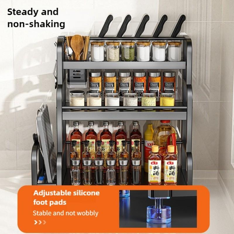 Multifunctional Seasoning Kitchenware Storage Holders Large Capacity Kitchen Seasoning Storage Rack Countertop