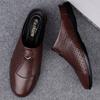 Fashion Italian Men Slippers Genuine Leather Loafers Moccasins Outdoor Non-slip Black Casual Half Slipper Men Fashion Shoes Muller Shoes