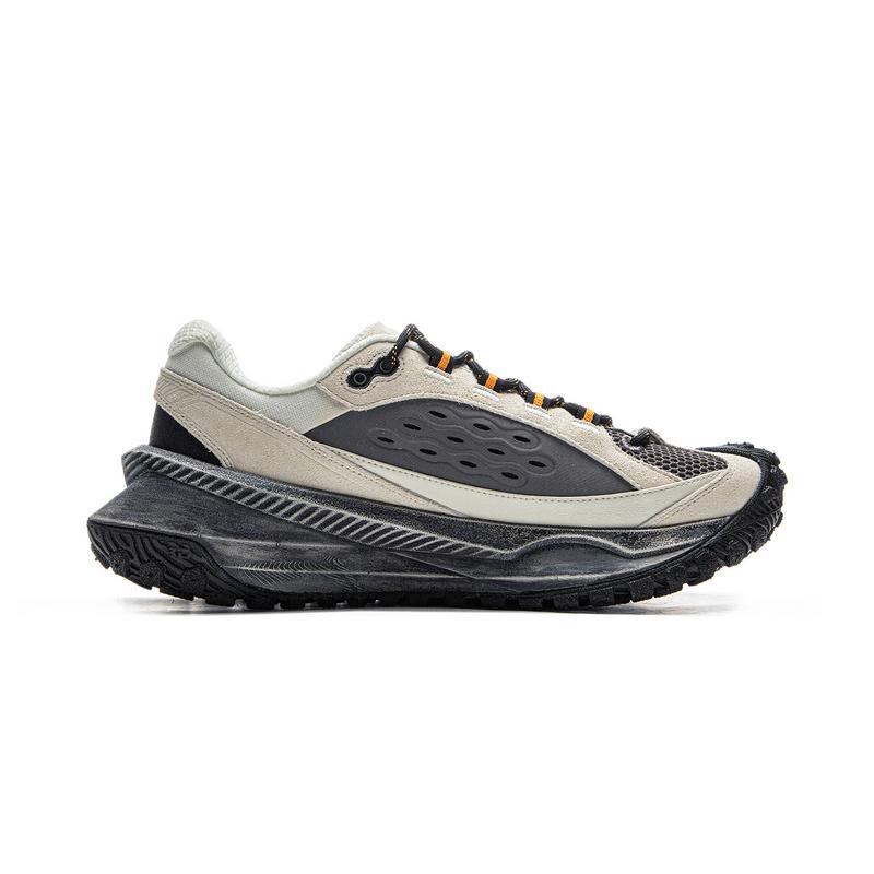 Li Ning Cushioning, Wear Resistant Low top Casual Shoes Unisex Cream White, Asphalt Gray AZGV175-3