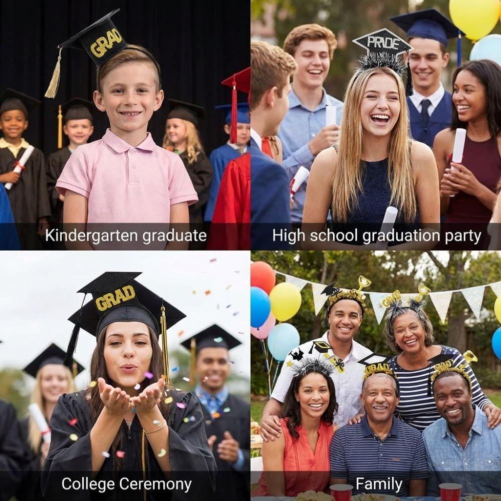 Non-slip Graduation Headband Celebrate Doctor Hat Hair Hoop Elementary School