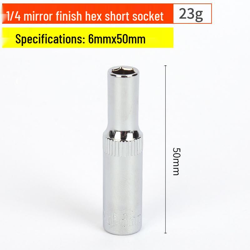 1/4" Chrom-Vanadium-Stahl Sechskant-Steckschlüsselsatz mit verlängertem Schlüssel und Sechskantkopf