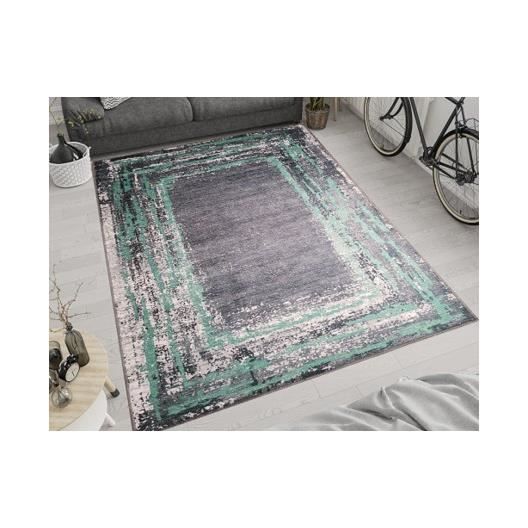 Tapis RING Noir/Vert Dimensions - 80x150
