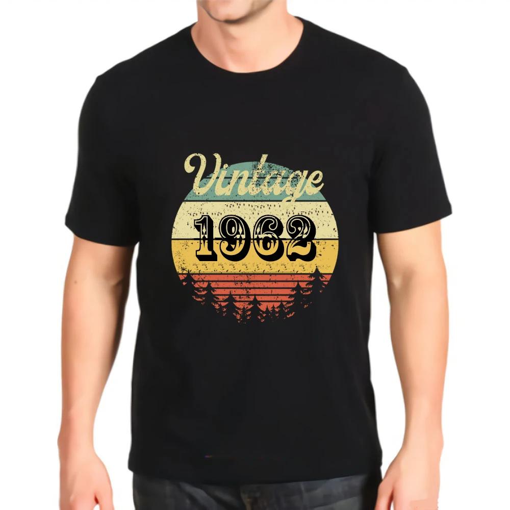 Retro 60-tals 56-årsdag T-shirt Ren T-shirt Vintage 1962 Herr T-shirt Herr Sommar Streetmode Par T-shirt Grafiska T-shirts