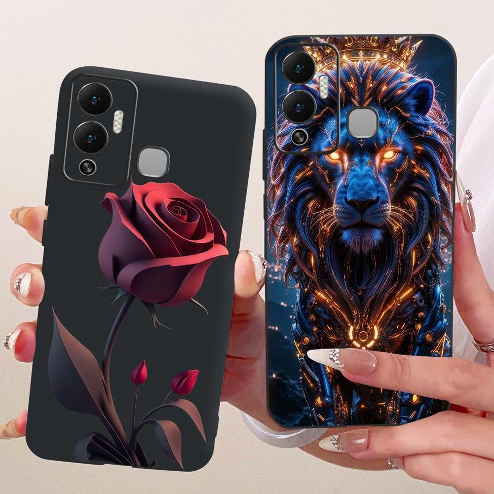 For Infinix Hot 12 Play Case Cover Cute Cat Luxury Fashion Funny Painted Phone Casing For Infinix X6816 X6816C