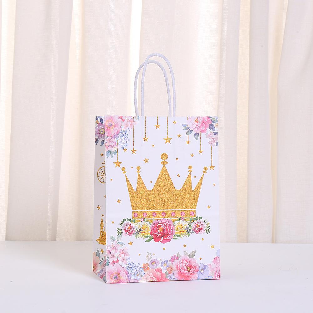 

StoBag, Pink Princess Sweets Paper Tote Bags Fairytale Gift Packaging for Girls’ Birthdays Baby Showers Party Favors 12pcs&15x8x21cm