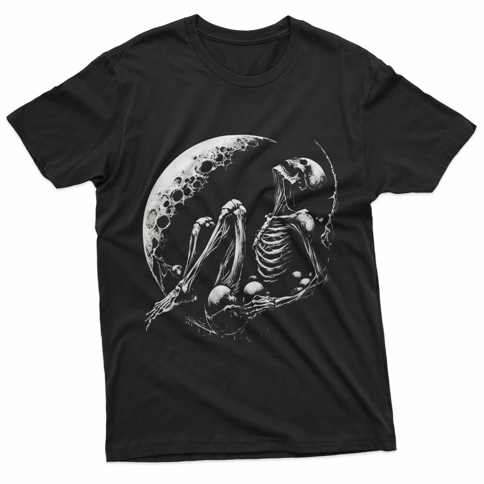 

Dark Moon Art Skeleton Gothic Black T-shirt 5XL різнокольоровий