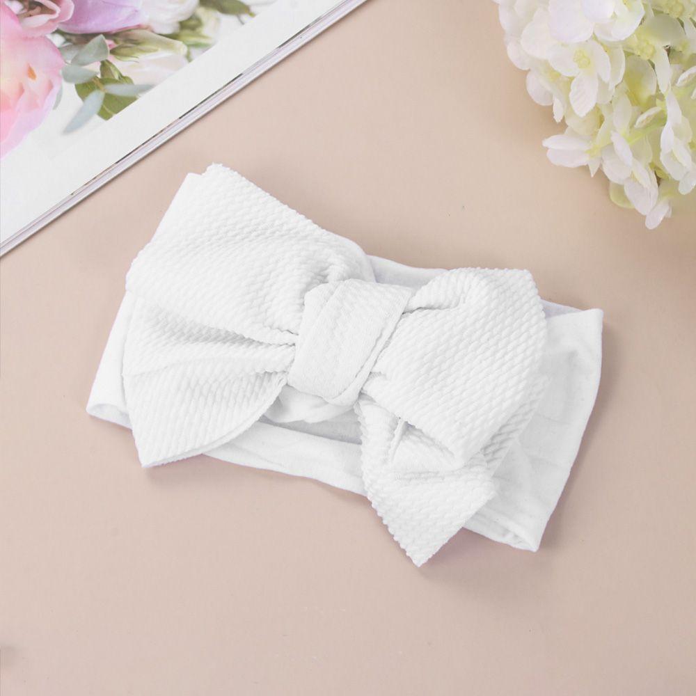 

Solid Color Stretch Children Headwear Soft Kids Bow Headband Baby Girl Corn Hair Band белый
