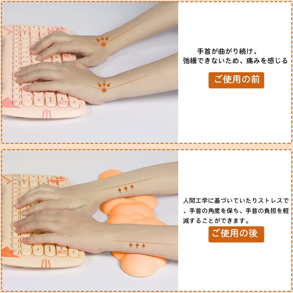 Keyboard Wrist Arm Palm Computer Hand Rest Wrist Stress with Massage Wrist Reduces Soft No Irritation to the Ergonomic Grey Keyboard Wrist Memory