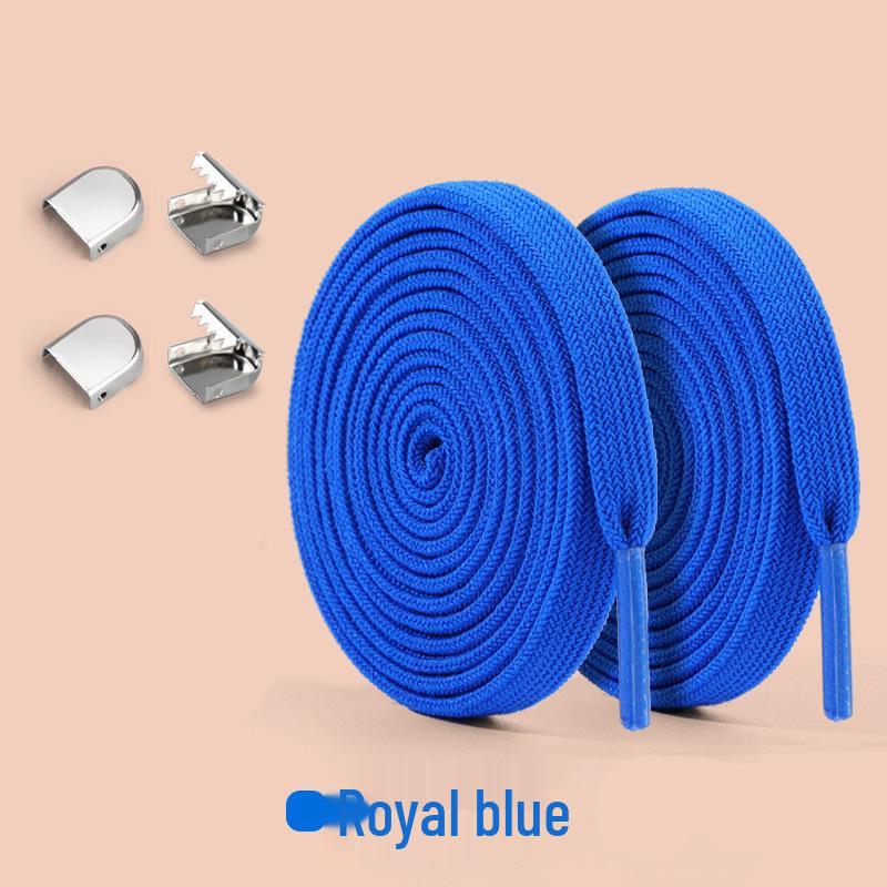 White No-Tie Elastic Shoelaces with Buckle for Men, Women, and Children - Easy Slip-On Design 1 meter королевский синий