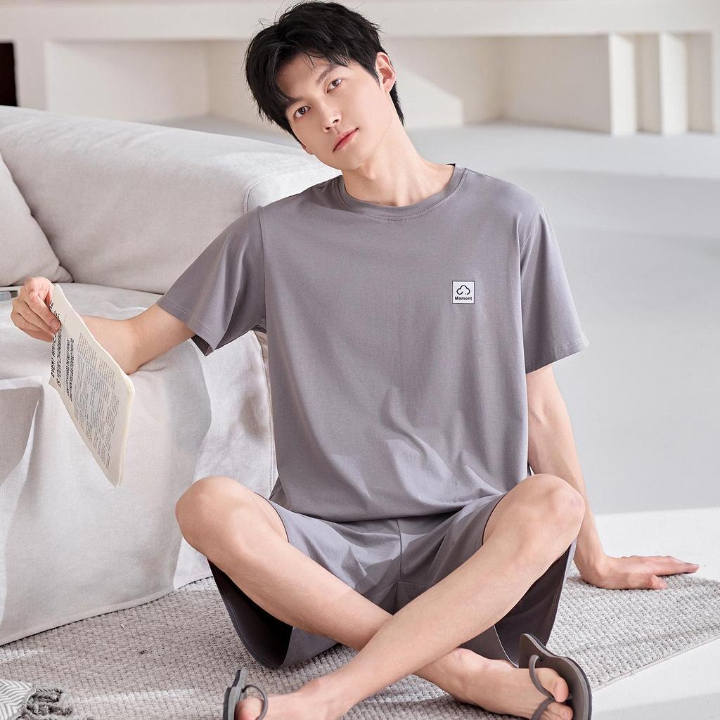 Men's Modal Summer Pajama Set: Short Sleeve & Shorts, Casual Plus Size Homewear
