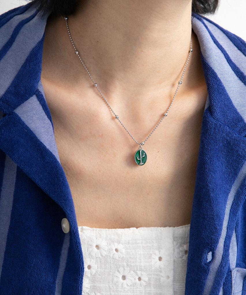 Linger Piece [Unisex] Western Cactus Necklace