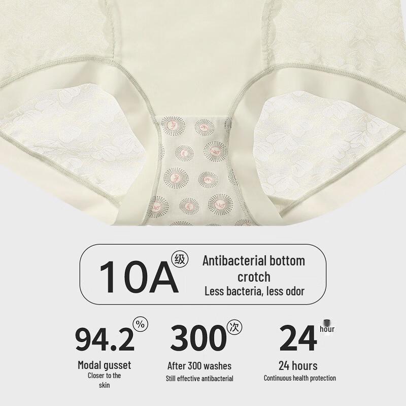 Fenteng Dámské modální antibakteriální krajkové kalhotky - 3 kusy