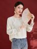New Autumn Silk Velvet Chinese Style Women's Round Neck Long Sleeve Shirt