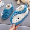 Children House Shoes Autumn Winter Warm Cottonpadded Kids Floor Shoes Antislippery Boys Girls Cartoon Dolphin Indoor Slippers