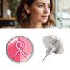 Stylish Breast Cancers Awareness Earrings Gemstones Glass Material Ear Accessories For Fashionable Outfit Pairing