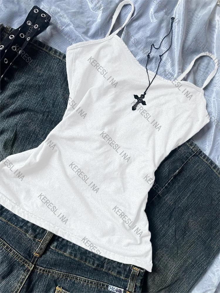 Grey Y2K Sexy Camisole - Korean & Euro-American Style Summer Fashion