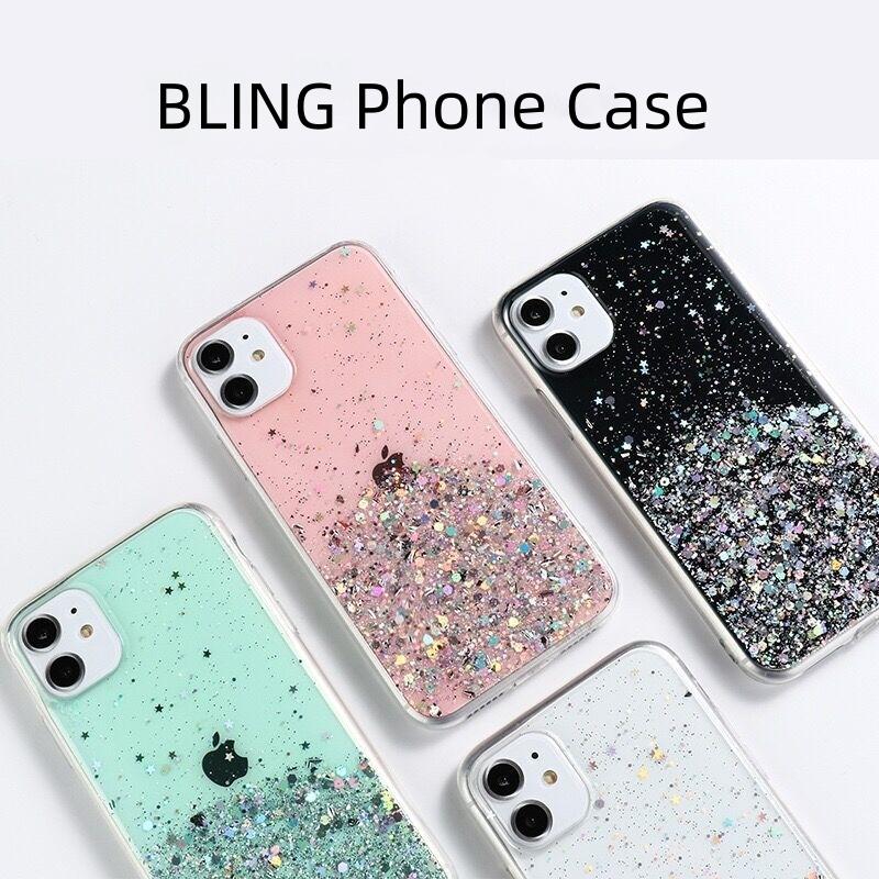 Bling Starry Sky Phone Case For iPhone 16 promax 15 14 Plus 13 12 Pro 11 Xs Max X XR 7 8 SE Glitter Star Shiny Transparent Cover