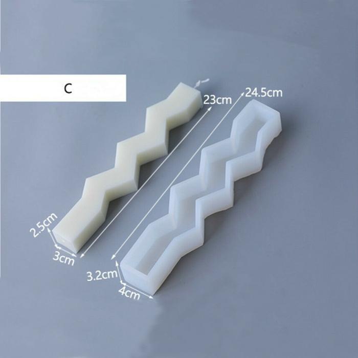 Speical Shaped Strip Candle Silicone Mould European Simple Candle Molds Christmas Home Decoration Ca