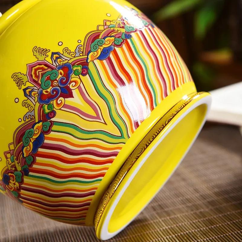 Exquisite Ceramics Tea Caddy Chinese Style Kitchen Spices Jars Practical Food Storage Pot Home Decor Tea Canister Candy Box 1PC