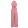 Summer Women Casual Sleeveless Halter Jumpsuit Loose High Waist Wide Leg Pants Solid Color Belt Jumpsuits Sizes S XL