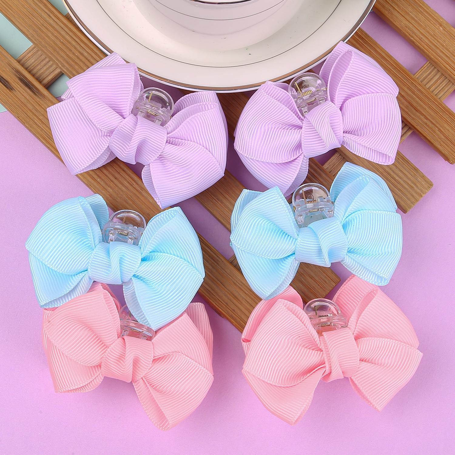 

6 шт. Банты из репсовой ленты, заколки-крабы для волос, банты 2,5 дюйма, заколки-крабы, заколки-невидимки, детские аксессуары для волос