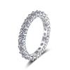S925 Sterling Silver Moissanite Stackable Ring for Women, 2.2 Carat Platinum-Plated High-End Design