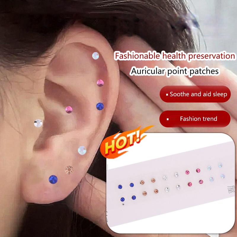 Ear Pressure Stick Acupuncture Auricular Ear Stickers Massage Seeds Stickers 20/100 Patches Gold Silver Color Ear Point Stickers