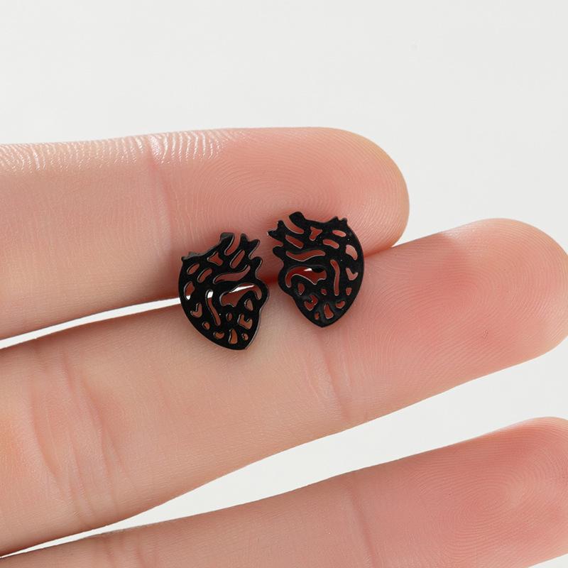 Unisex Stainless Steel Punk Musical Note Earrings with Whirlwind Design