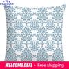 Geometric Print Polyester Pillow Cover Lake Blue Pattern Living Room Sofa Cushion Cover Home Decoration X Cm