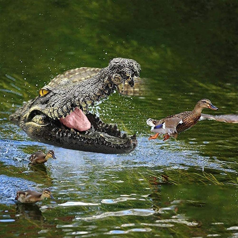 Ornamente Animale Plutitoare Iaz Curte Cap Crocodil Exterior Decorare Grădină Parc Piscină Orn G8Q2