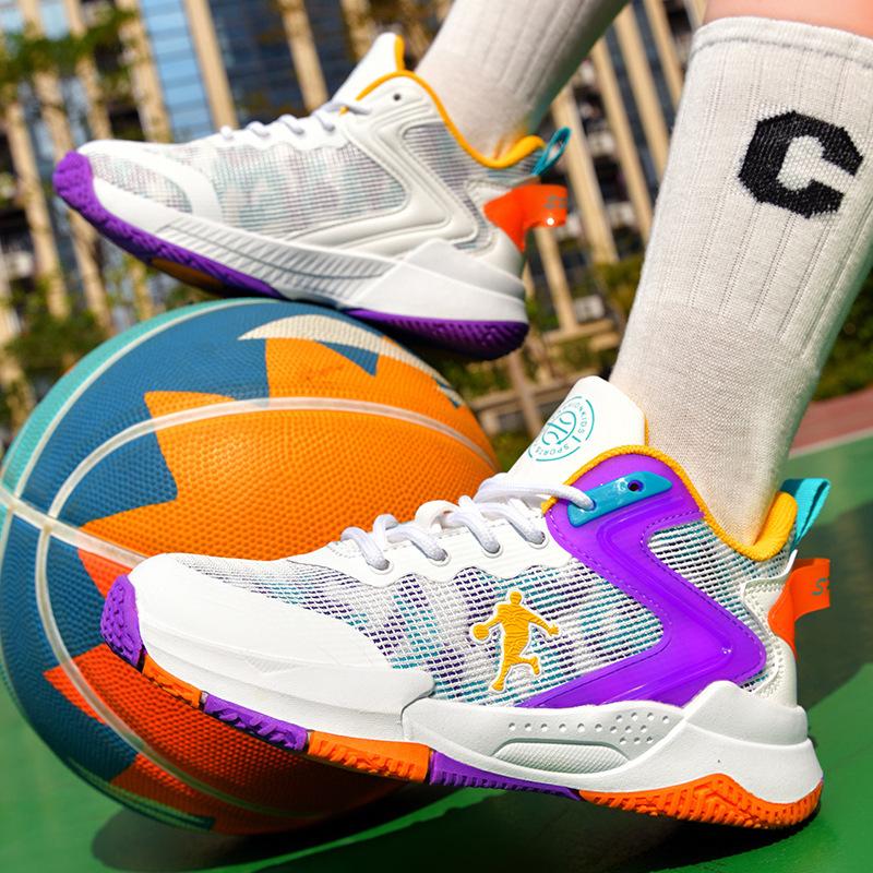 Boys basketball shoes 2025 spring and summer new boys mesh medium and older children's shoes training wear-resistant running shoes