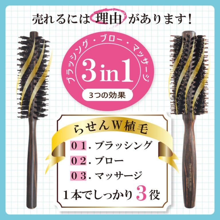 Anushi Hair Shine Beauty Animal Hair Nylon Hair Roll Brush X 7 + TK-1300