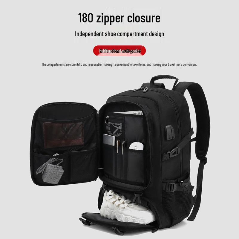 Men's Extra Large Expandable Travel Backpack with Multi-Compartment Storage