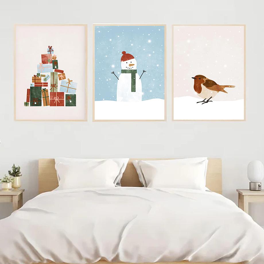 Christmas Gift Happy Nutcracker Decoration Mural Wall Art Prints Decorative Painting Pictures Nordic Posters RedRoom Home Decor