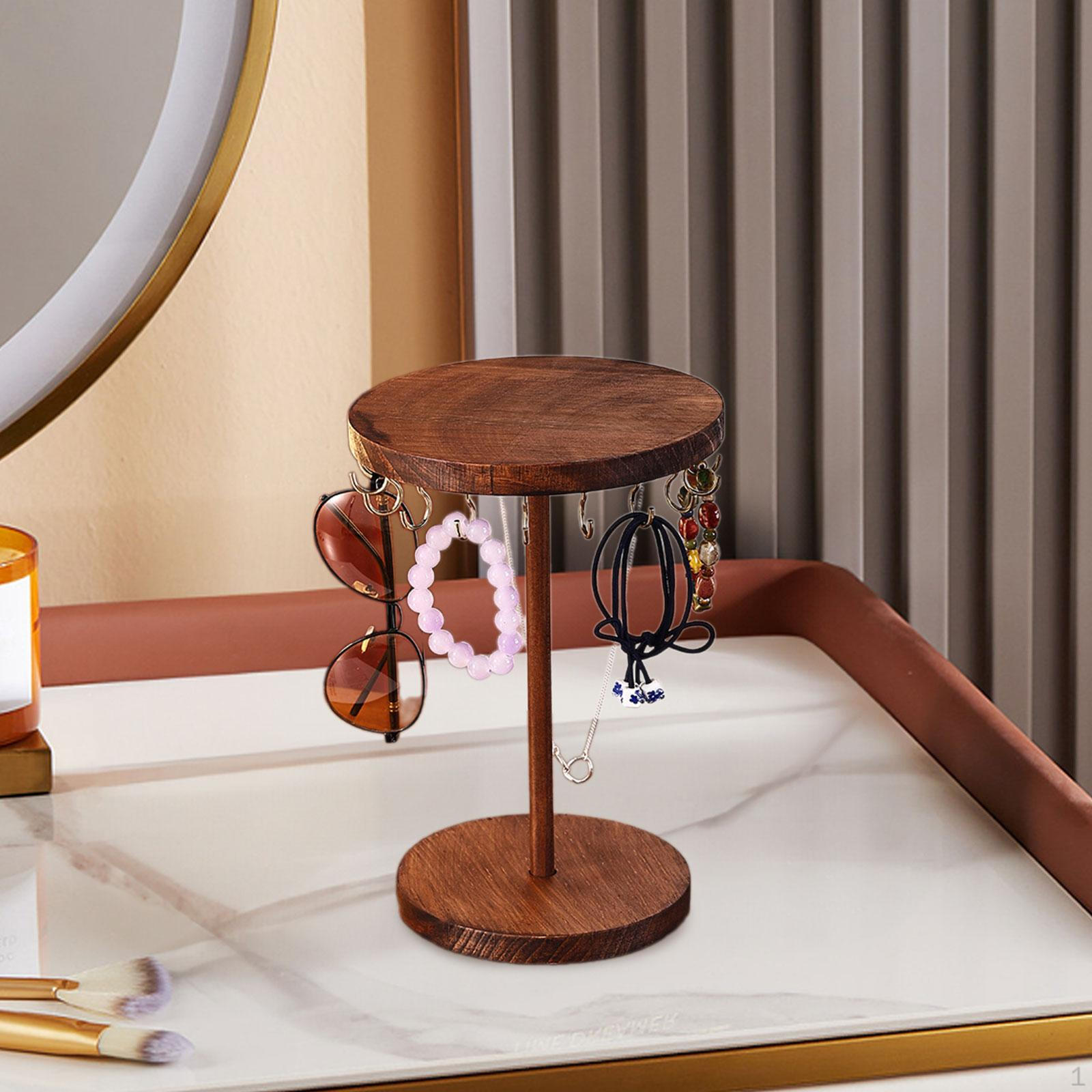 

Bracelet Stand Necklace Holder Space Saving with 18 Hooks Sturdy Jewelry Display Rack 18x25.5cm