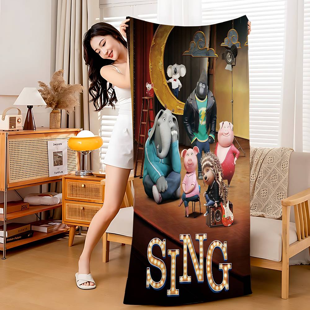 

Movie S-Sing Musical Musical Anime Beach Swimming Towel Soft Absorbent Washcloth Children s Gifts For Kids Travel Camping Gym W40*H60(CM)