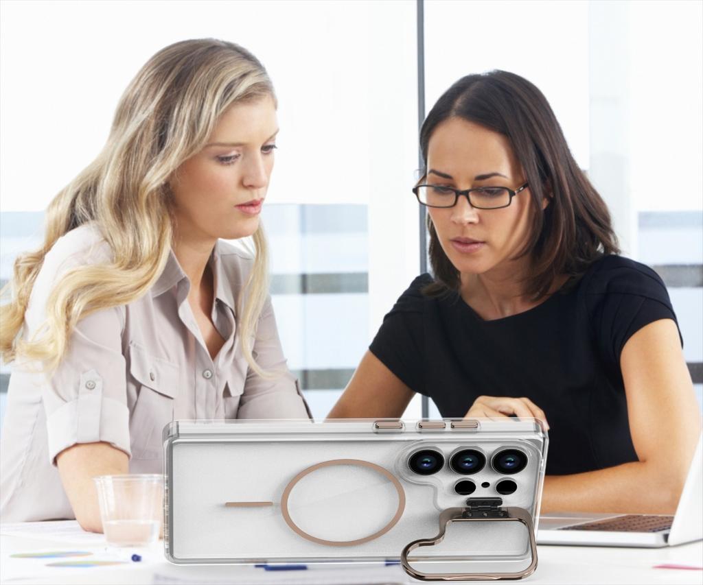 Luxus Transparent Für Magsafe Magnetischer Ständer Halter Handyhülle Für Samsung S25 Ultra S24 S23 Plus FE A06 A07 A16 A17 A26 Hülle