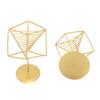 Gold Geometric Table Decor Creative 3D Iron Geometric Sculpture Compact Art Ornament Decor for