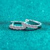 925 Sterling Silver Earrings Female Small Row Drill Mozang Stone Ear Buckle Plated Pt950 Gold Ear Jewelry
