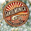 Pc Santa Monica Pier Vintage Aluminum Sign X Inch Round Wall Art Durable Metal Plaque for Home Office Bar Cafe Decor