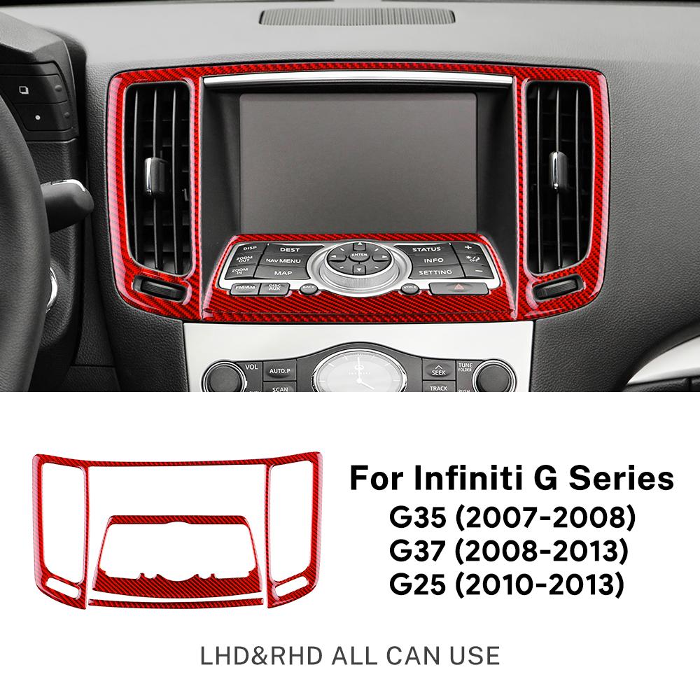 Real Soft Carbon Fiber Sticker For Infiniti G25 2010-2013 G35 2007 2008 G37 2008-2013 LHD RHD Car Central Control Panel Trim
