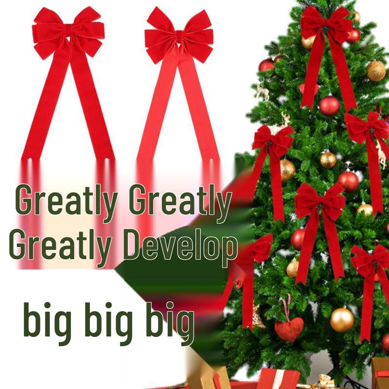 Festliche Weihnachtsbaum Samt Schleife und Kranz Ornamente