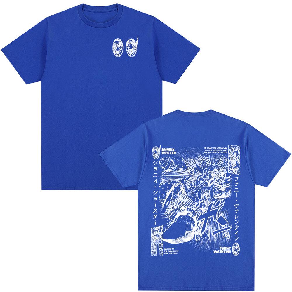 Anime JoJo Bizarre Adventure Johnny Joestar Funny Valentine Camisetas Ropa para Hombre Mujer Moda Casual Camisetas de Manga Corta