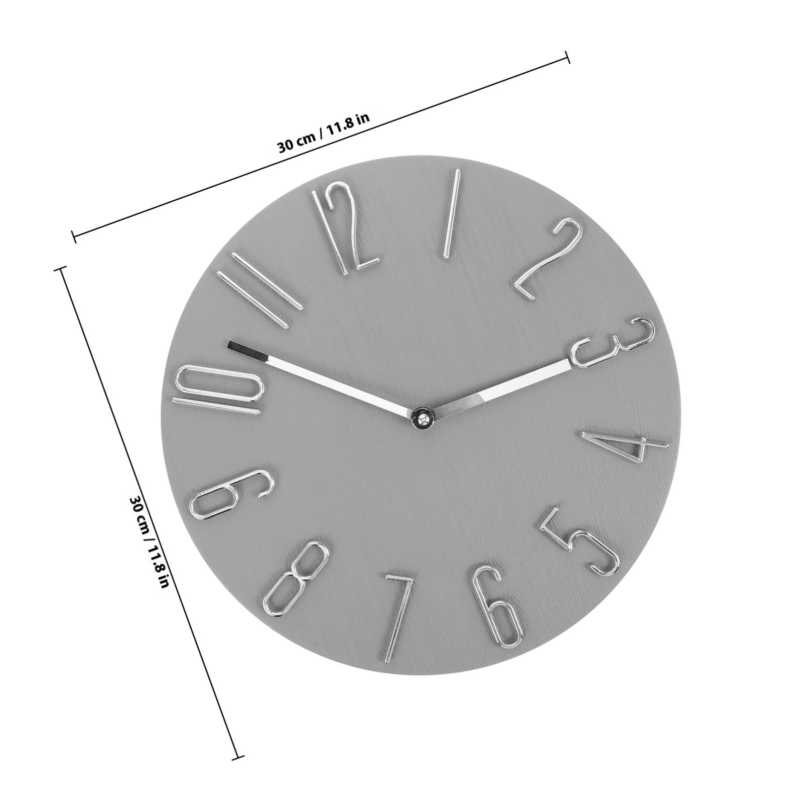 

Wall Clock 12 Inch Creative Minimalist Silent Operated Round Analog Decorative Quartz Clock Ideal for Home Office сірий