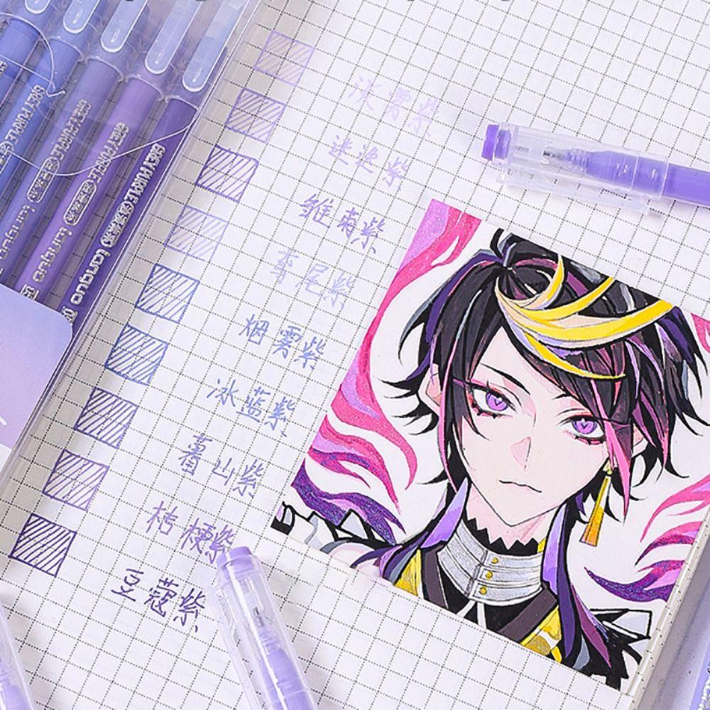 9pcs Art Painting Graffiti Art Markers Large Capacity Highlighter Pen Color Gel Pen  Gift